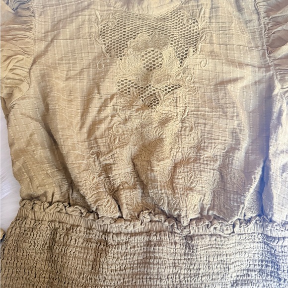 Anthropologie Olive Lace-Inset Balloon Sleeve Blouse - Picture 9 of 10